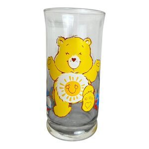 Vintage 1983 Funshine Bear / Care Bears Pizza Hut 16 oz. Collector Glass